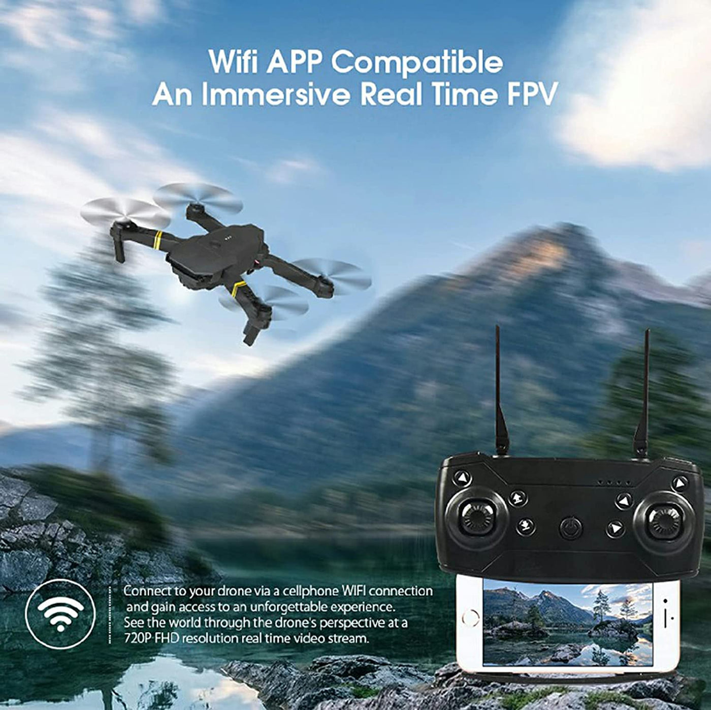 4K HD Dual Camera Foldable RC Quadcopter Drone with FPV WiFi