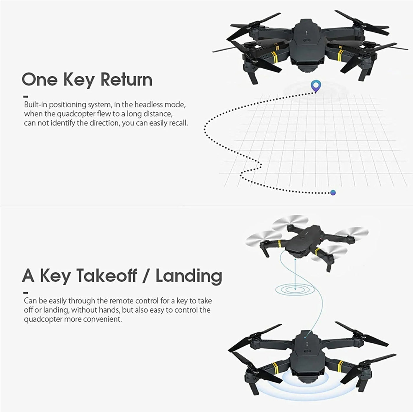 4K HD Dual Camera Foldable RC Quadcopter Drone with FPV WiFi