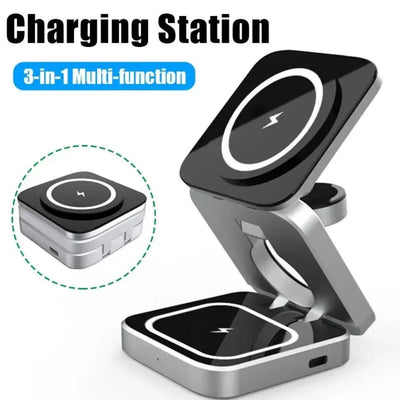 Foldable 3-in-1 Wireless Charging Station for Phone & Watch