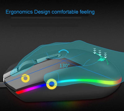 Gaming Keyboard and Mouse Combo with LED Backlight USB Wired